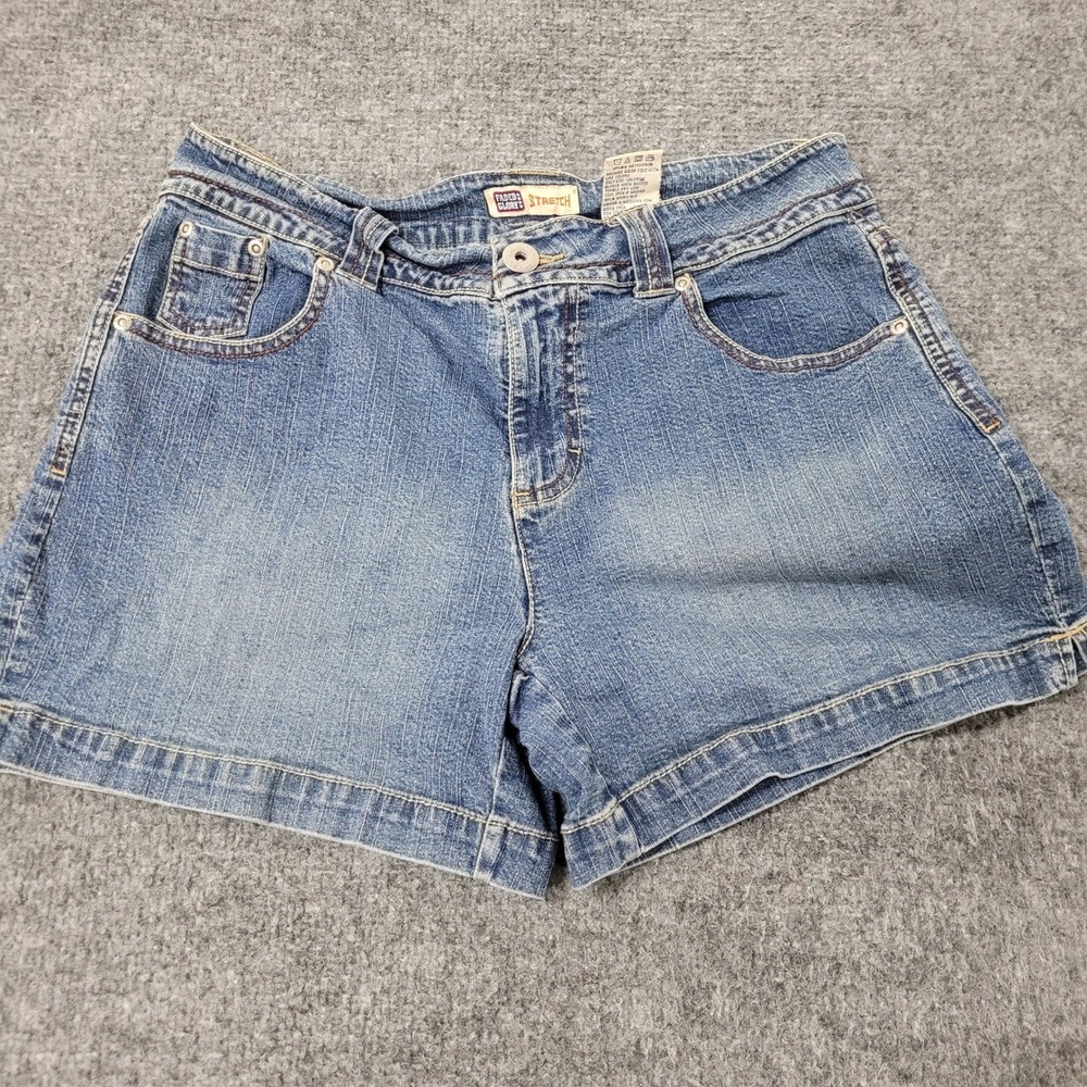 Faded Glory Denim Shorts Womens Size 4 Blue Stretch Dark Stone Casual Summer